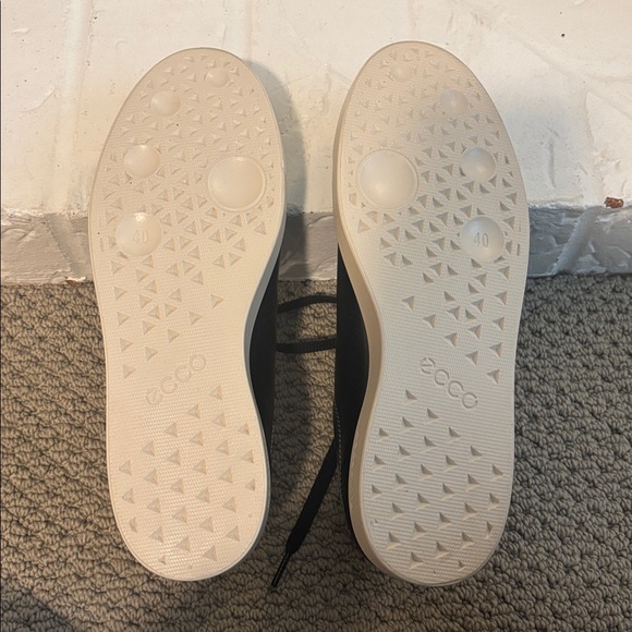 NWB Ecco Black Pure Silver Street Lite Lace Up Shoes Size 40 Made in Portugal - Picture 6 of 8